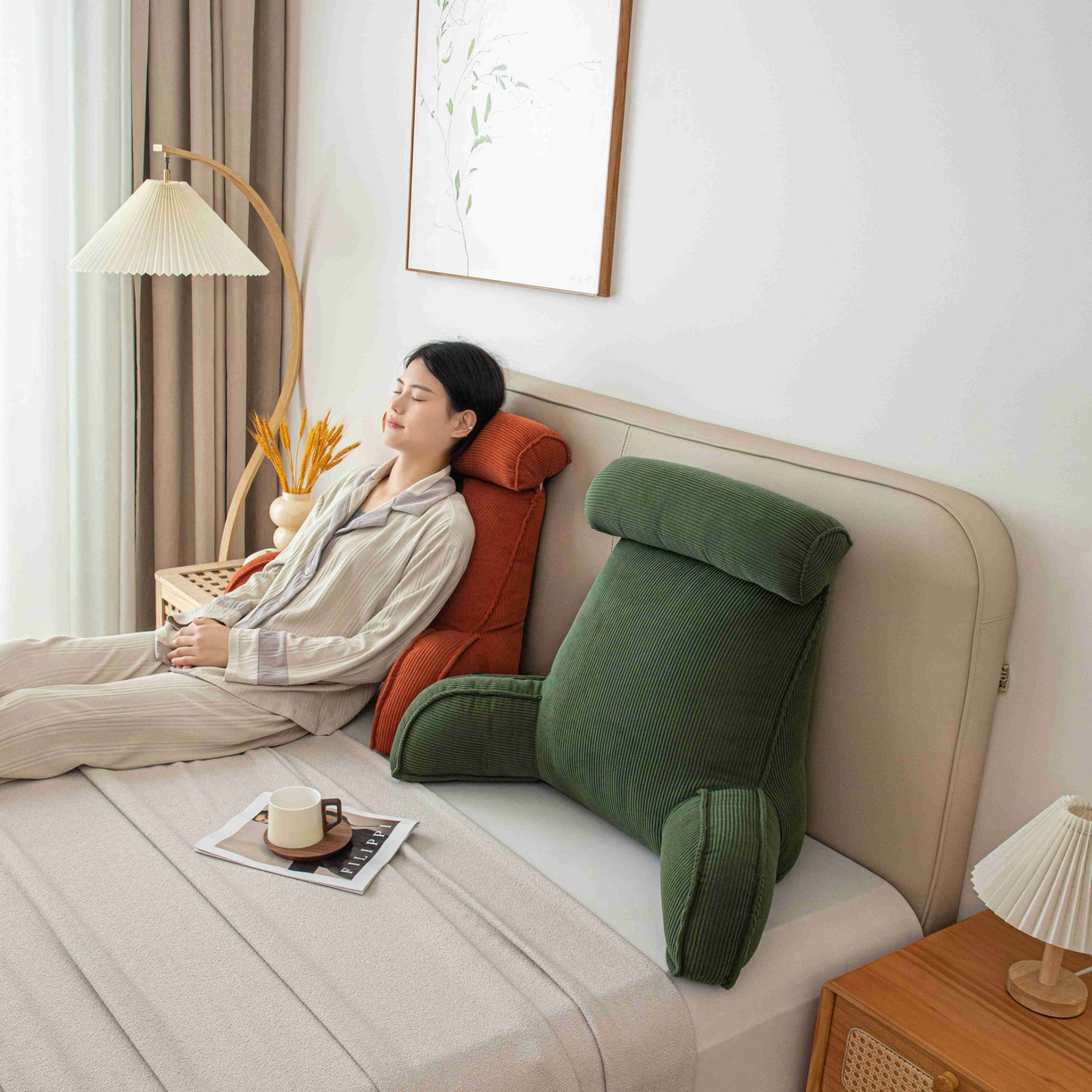 91家纺网 家纺一手货源 找家纺 （总）沐沐家纺 2026新款灯芯绒护腰靠背