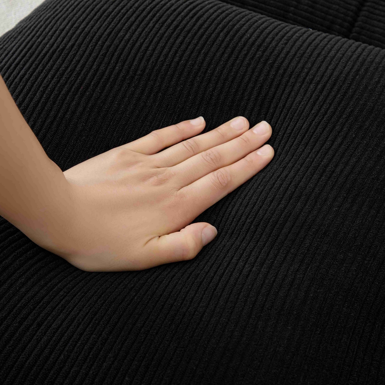 91家纺网 家纺一手货源 找家纺 沐沐家纺 2026新款灯芯绒护腰靠背 黑色