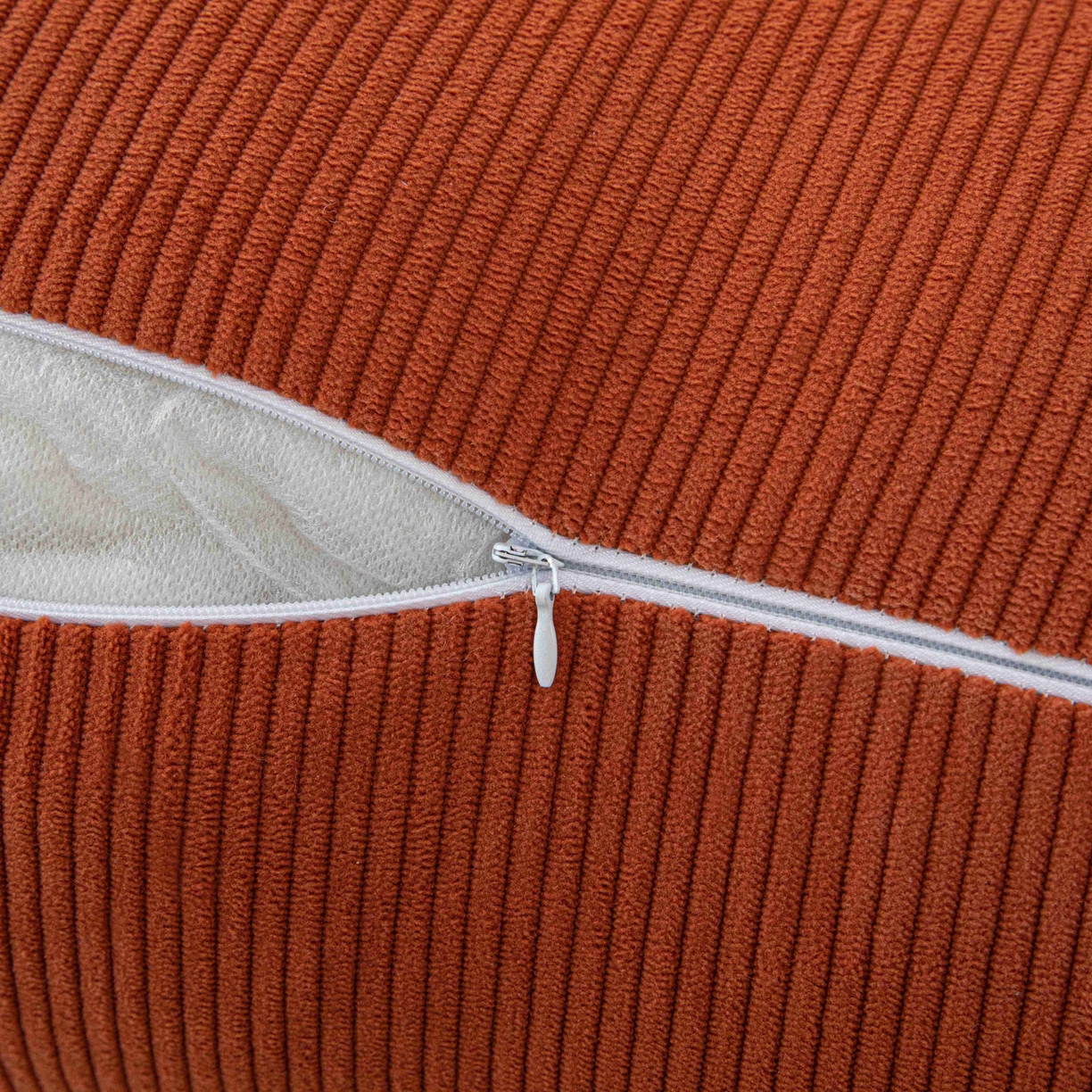 91家纺网 家纺一手货源 找家纺 沐沐家纺 2026新款灯芯绒护腰靠背 橘红色