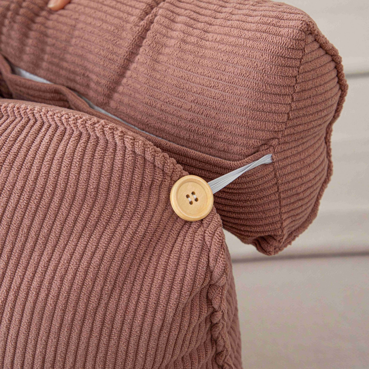 91家纺网 家纺一手货源 找家纺 沐沐家纺 2026新款灯芯绒护腰靠背 玫粉