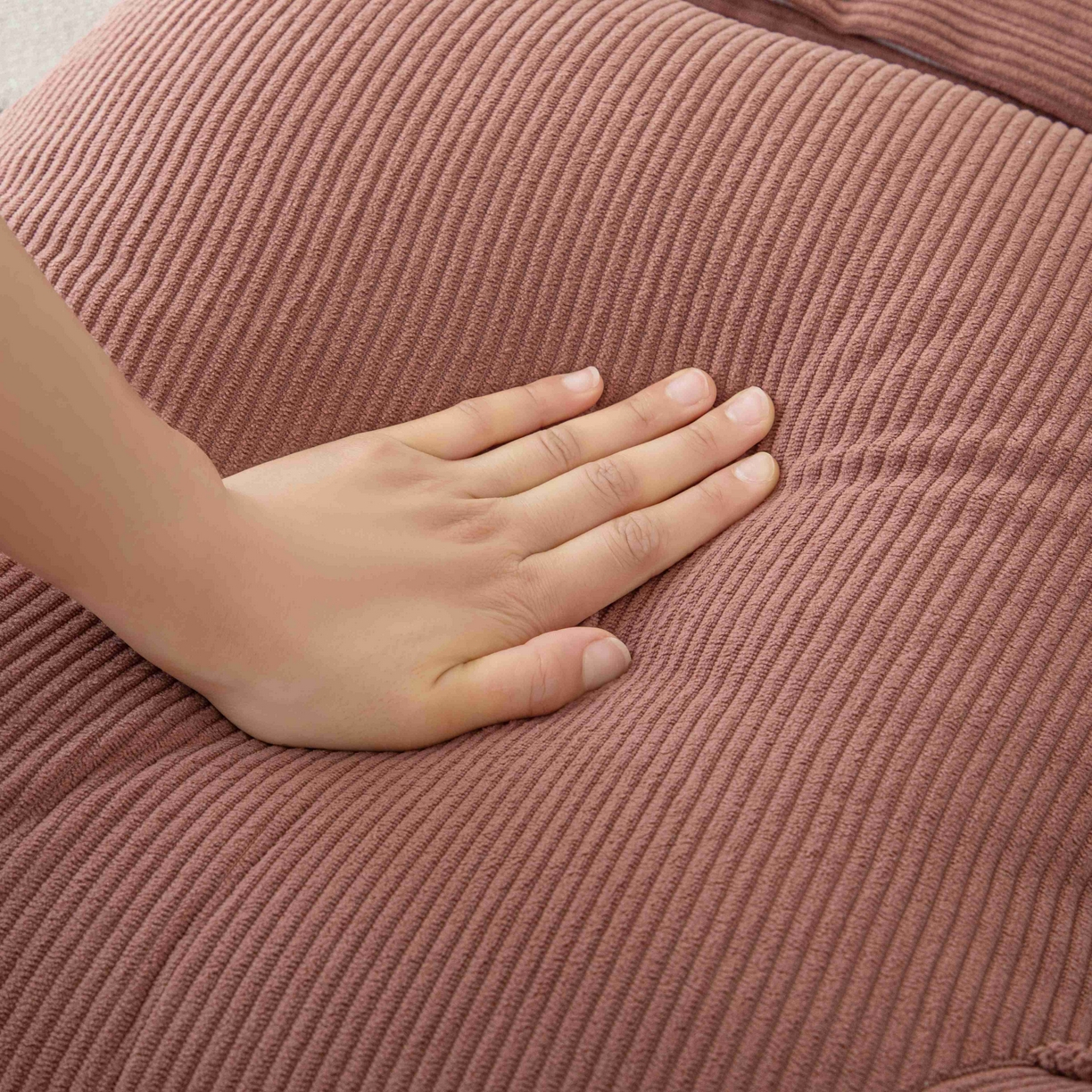 91家纺网 家纺一手货源 找家纺 沐沐家纺 2026新款灯芯绒护腰靠背 玫粉