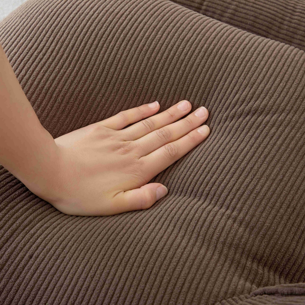 91家纺网 家纺一手货源 找家纺 沐沐家纺 2026新款灯芯绒护腰靠背 棕色