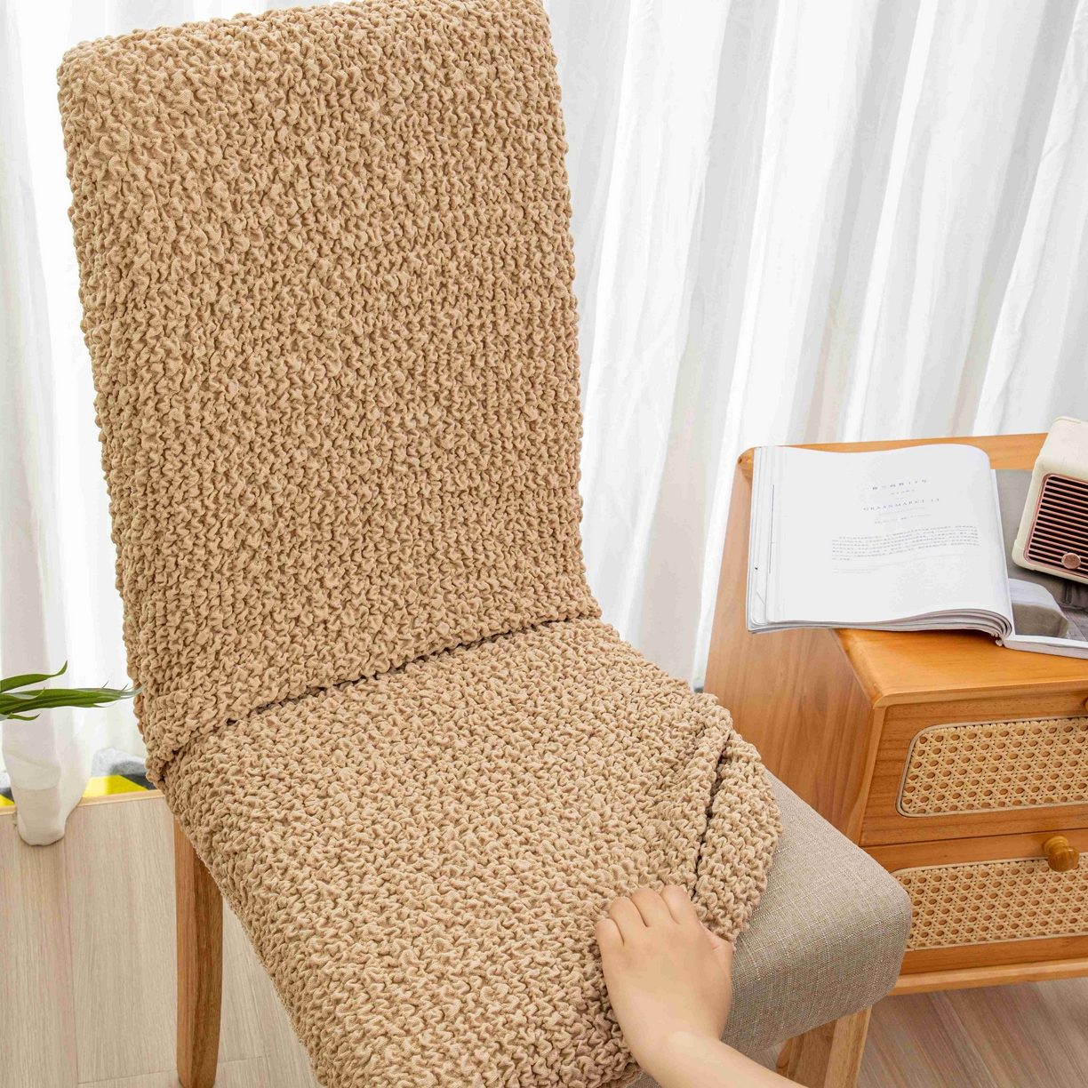 91家纺网 家纺一手货源 找家纺 （总）沐沐家纺 2026新款奶油云纱椅套