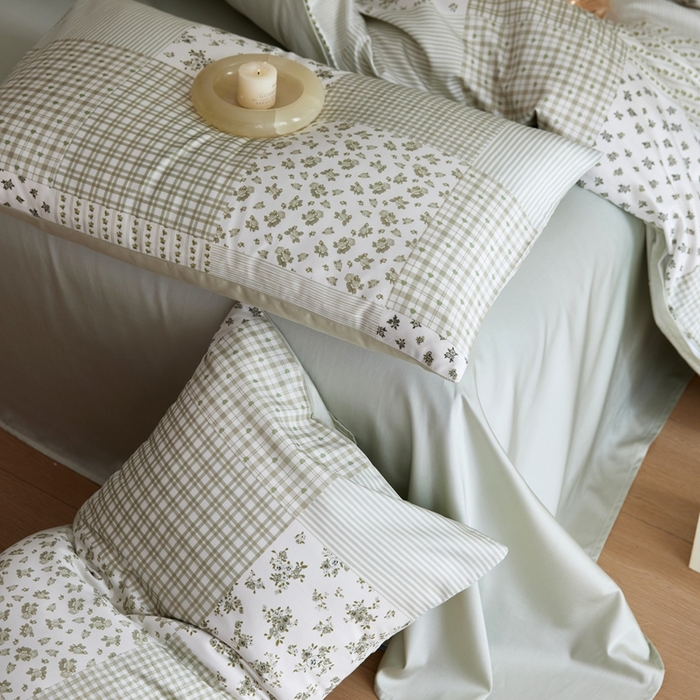 91家纺网 家纺一手货源 找家纺 安莱生活2025春夏新款天丝棉四件套 百家布绿