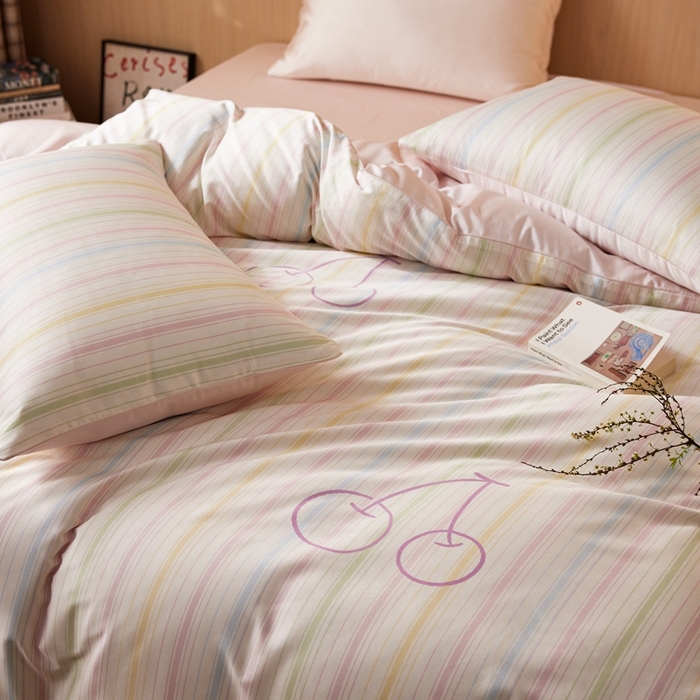 91家纺网 家纺一手货源 找家纺 安莱生活2025春夏新款天丝棉四件套 彩色樱桃