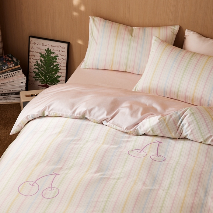 91家纺网 家纺一手货源 找家纺 安莱生活2025春夏新款天丝棉四件套 彩色樱桃