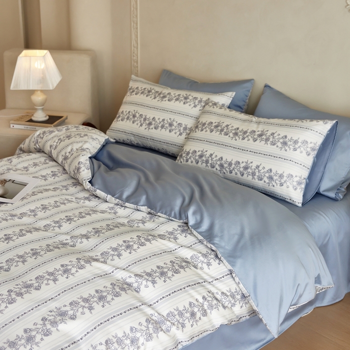 安莱生活2025春夏新款天丝棉四件套 法尔斯庄园蓝