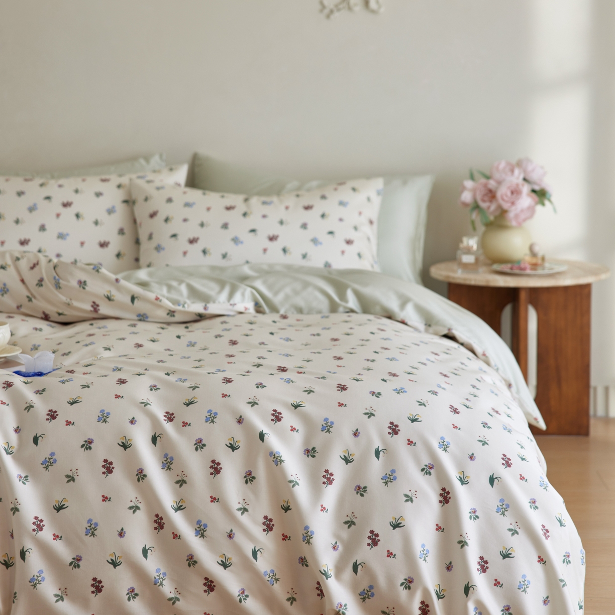 91家纺网 家纺一手货源 找家纺 安莱生活2025春夏新款天丝棉四件套 铃兰花语