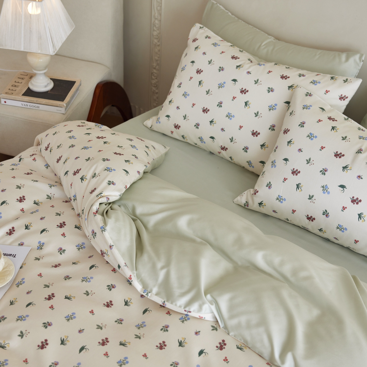 91家纺网 家纺一手货源 找家纺 安莱生活2025春夏新款天丝棉四件套 铃兰花语