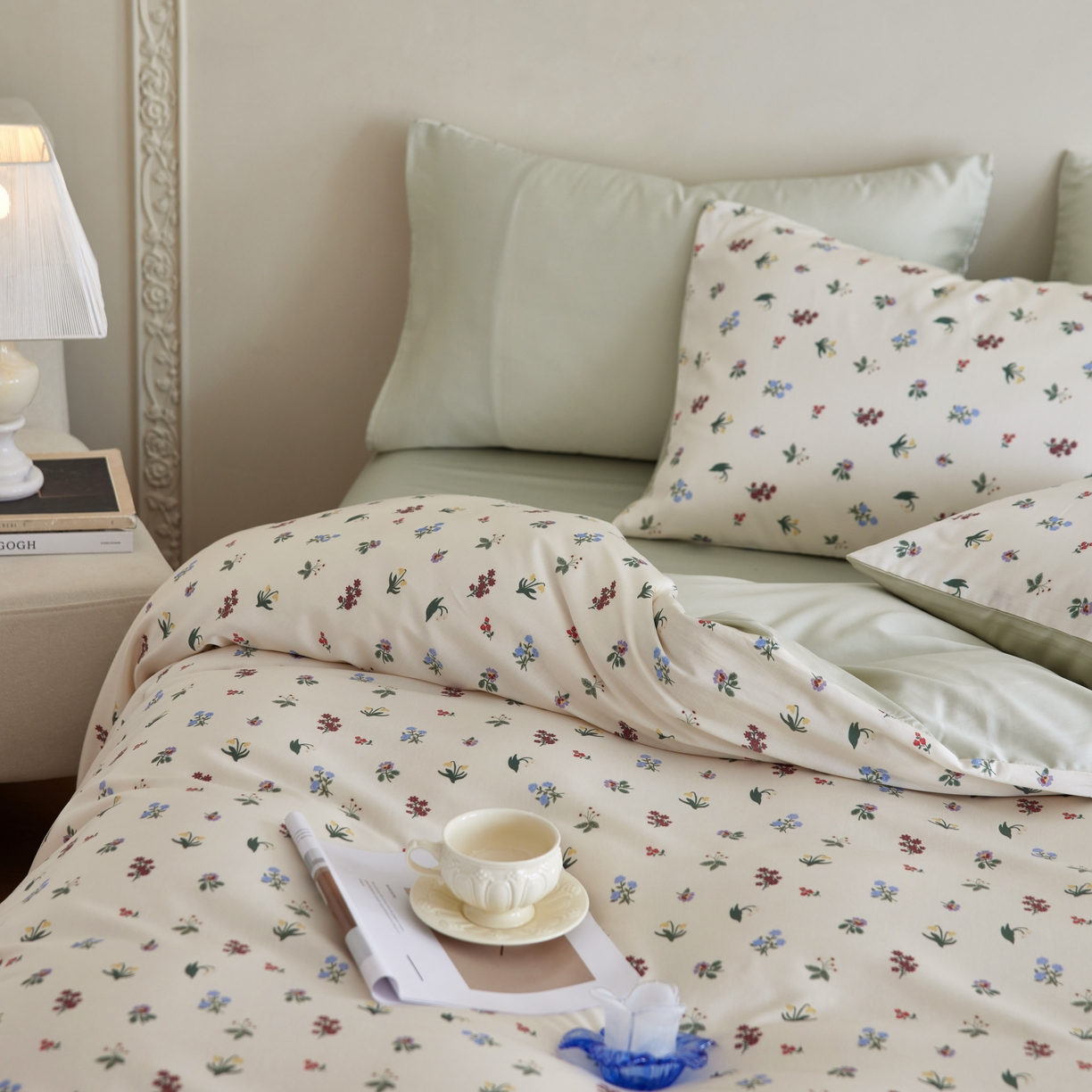 91家纺网 家纺一手货源 找家纺 安莱生活2025春夏新款天丝棉四件套 铃兰花语