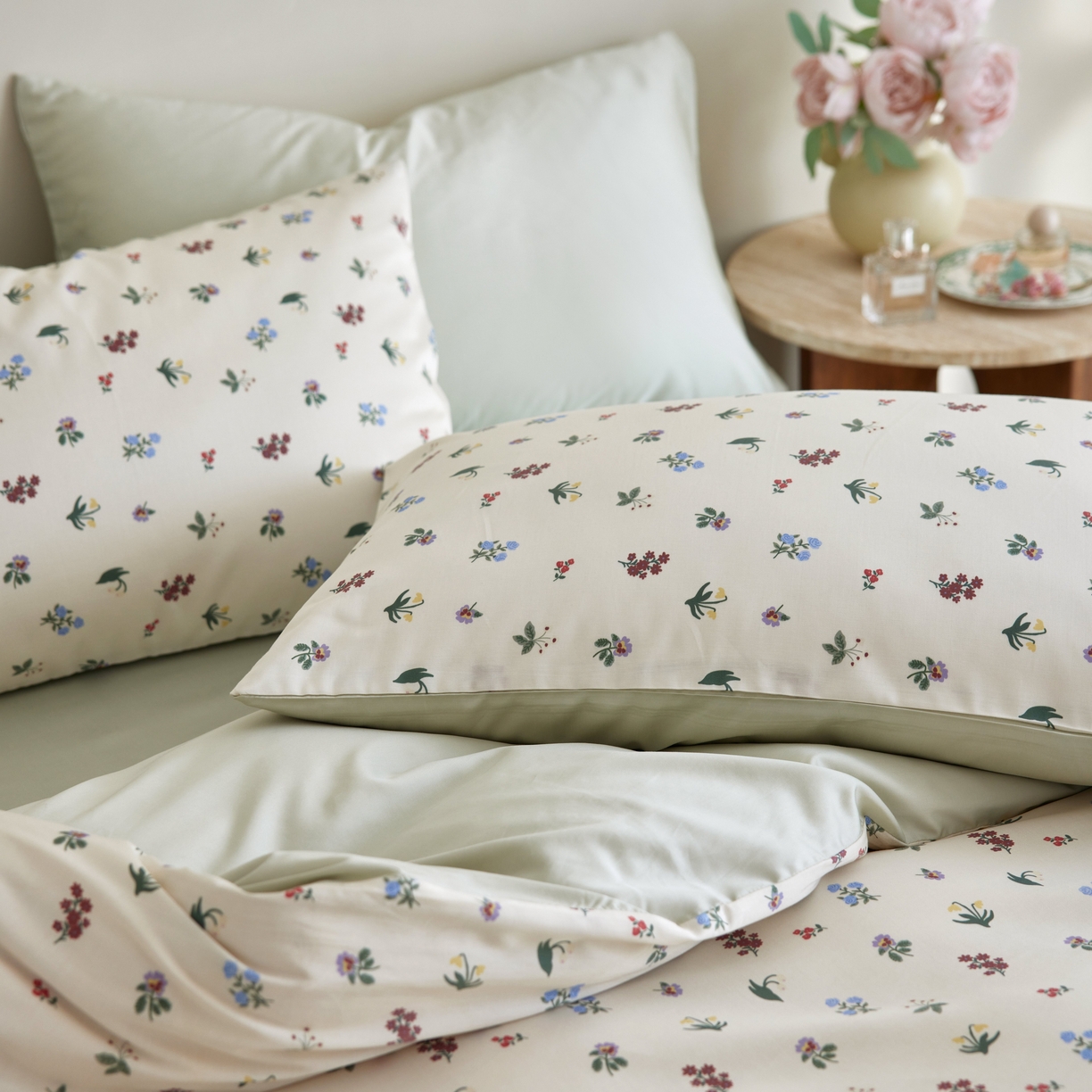 91家纺网 家纺一手货源 找家纺 安莱生活2025春夏新款天丝棉四件套 铃兰花语