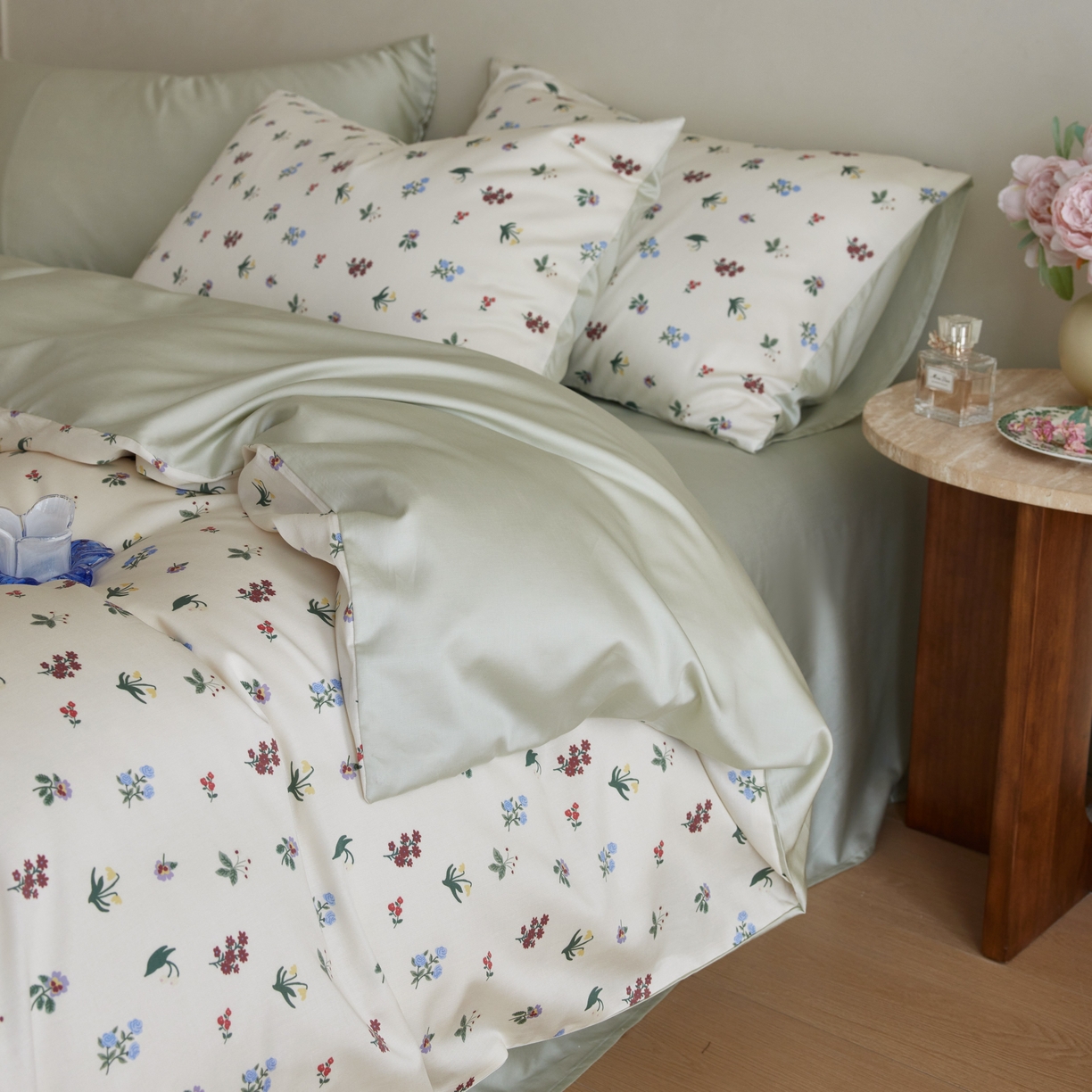 91家纺网 家纺一手货源 找家纺 安莱生活2025春夏新款天丝棉四件套 铃兰花语