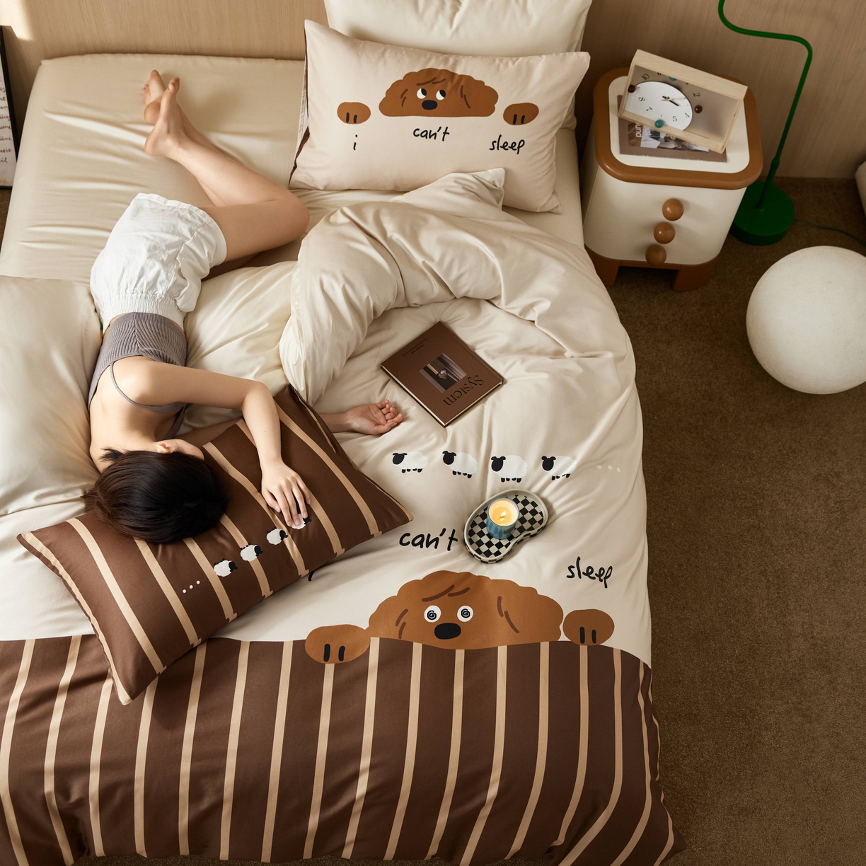 91家纺网 家纺一手货源 找家纺 安莱生活2025春夏新款天丝棉四件套 甜心哈尼