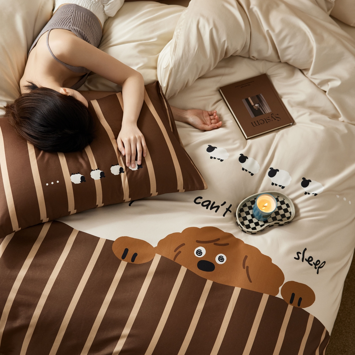 91家纺网 家纺一手货源 找家纺 安莱生活2025春夏新款天丝棉四件套 甜心哈尼