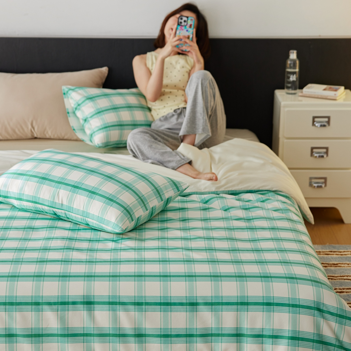 91家纺网 家纺一手货源 找家纺 安莱生活2025春夏新款天丝棉四件套 夏日格调