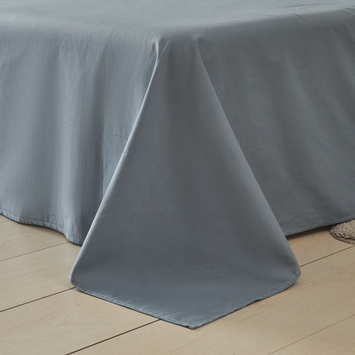 91家纺网 家纺一手货源 找家纺 莱通家纺 2025新款纯色双拼四件套 蓝调时刻