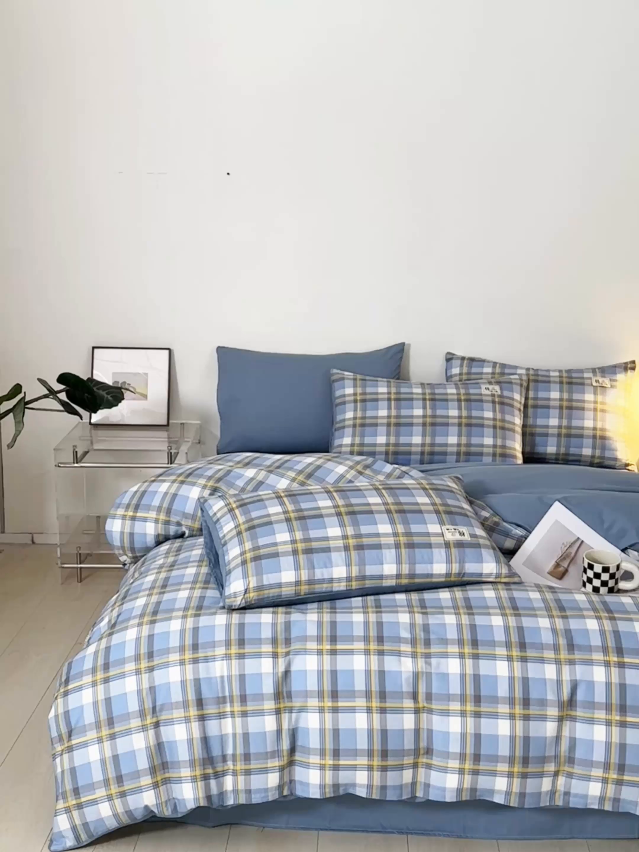 91家纺网 家纺一手货源 找家纺 莱通家纺 2025新款纯色双拼四件套 巴洛克