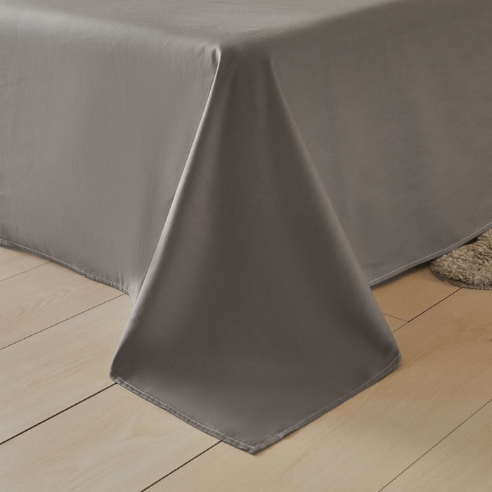 91家纺网 家纺一手货源 找家纺 莱通家纺 2025新款纯色双拼四件套 深灰+浅灰