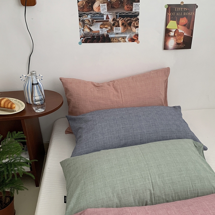 91家纺网 家纺一手货源 找家纺 （总）柚可家居 2024新款机理纹小提花纯棉单枕套