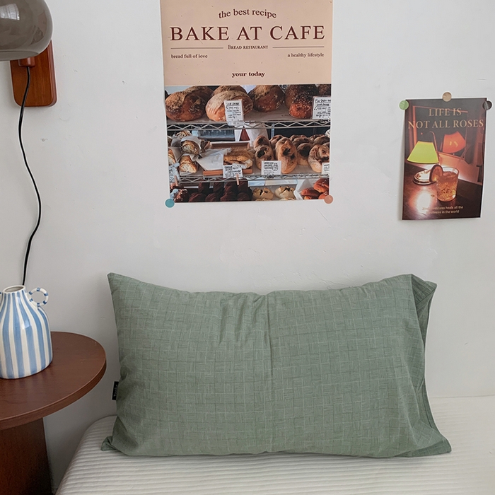 91家纺网 家纺一手货源 找家纺 柚可家居 2024新款机理纹小提花纯棉单枕套 墨绿 机理纹小提花 单枕套