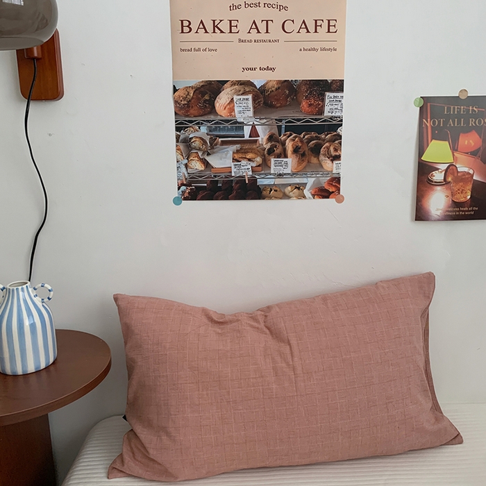 柚可家居 2024新款机理纹小提花纯棉单枕套 桔调 机理纹小提花 单枕套