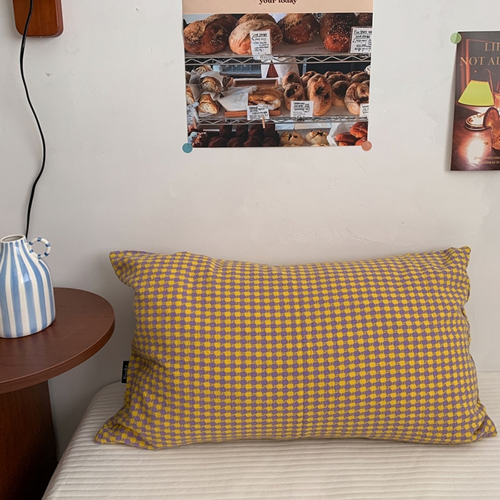 91家纺网 家纺一手货源 找家纺 柚可家居 2024新款21支提花加厚提花单枕套 黄紫