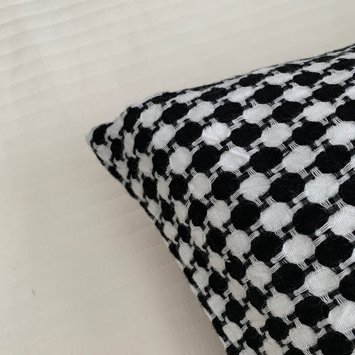 91家纺网 家纺一手货源 找家纺 柚可家居 2024新款21支提花加厚提花单枕套 白黑