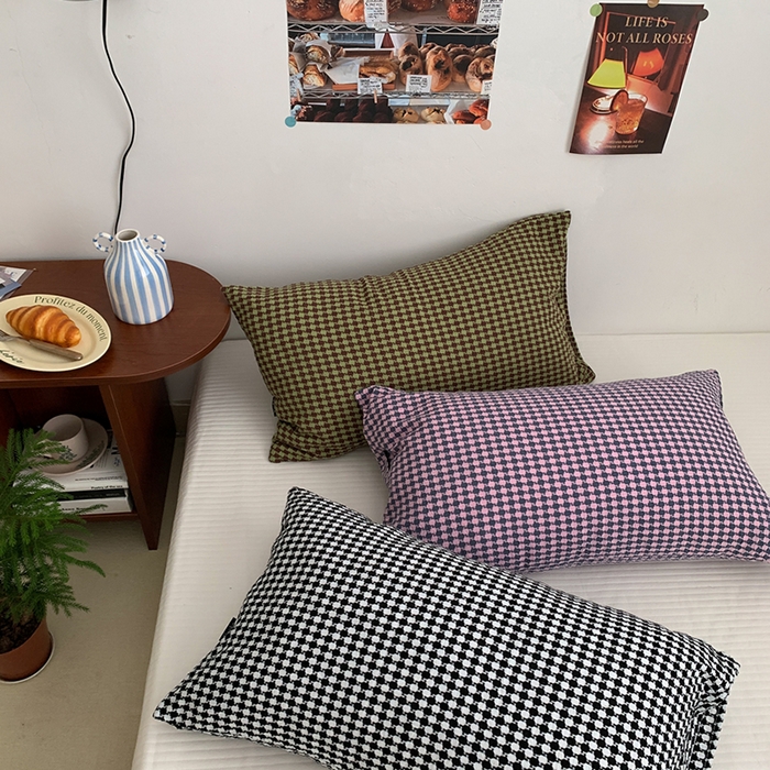 91家纺网 家纺一手货源 找家纺 柚可家居 2024新款21支提花加厚提花单枕套 橙青