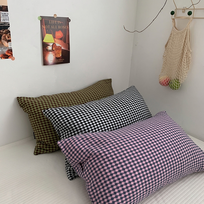 91家纺网 家纺一手货源 找家纺 柚可家居 2024新款21支提花加厚提花单枕套 粉灰