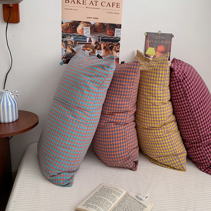 91家纺网 家纺一手货源 找家纺 柚可家居 2024新款21支提花加厚提花单枕套 粉灰