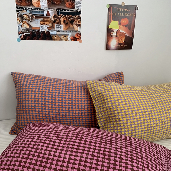 91家纺网 家纺一手货源 找家纺 柚可家居 2024新款21支提花加厚提花单枕套 桔兰