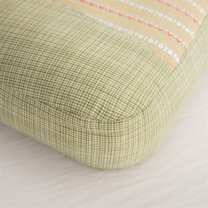 91家纺网 家纺一手货源 找家纺 金牛2025新款荞麦枕全棉提花睡眠科技肩颈养护枕全荞麦壳枕头+枕芯 全棉提花肩颈养护枕35×55-翠绿