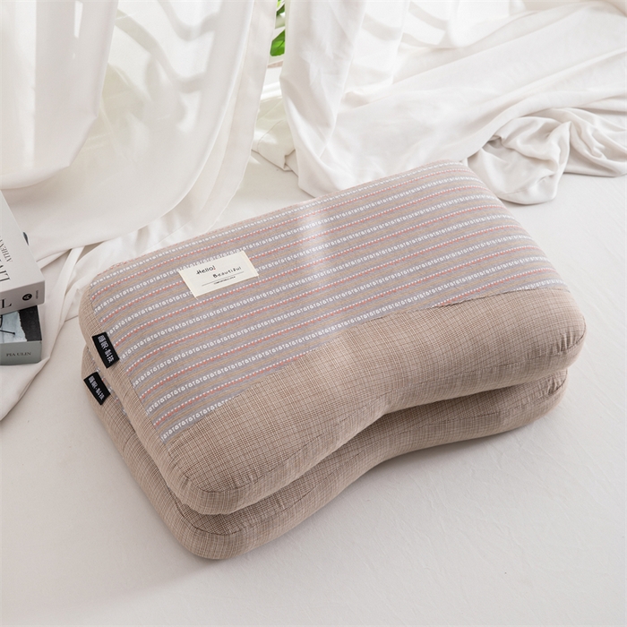 金牛2025新款荞麦枕全棉提花睡眠科技肩颈养护枕全荞麦壳枕头+枕芯 全棉提花肩颈养护枕35×55-咖色