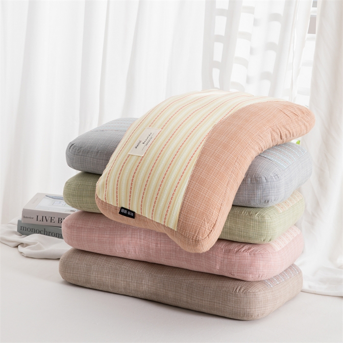 91家纺网 家纺一手货源 找家纺 金牛2025新款荞麦枕全棉提花睡眠科技肩颈养护枕全荞麦壳枕头+枕芯 枕头叠拍图（仅供参考）