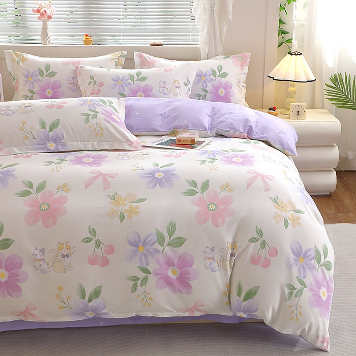 91家纺网 家纺一手货源 找家纺 牧笛缘家纺 2025新款全棉12868四件套 初醒半夏