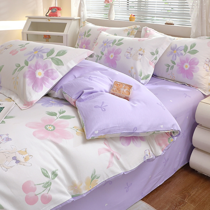 91家纺网 家纺一手货源 找家纺 牧笛缘家纺 2025新款全棉12868四件套 初醒半夏