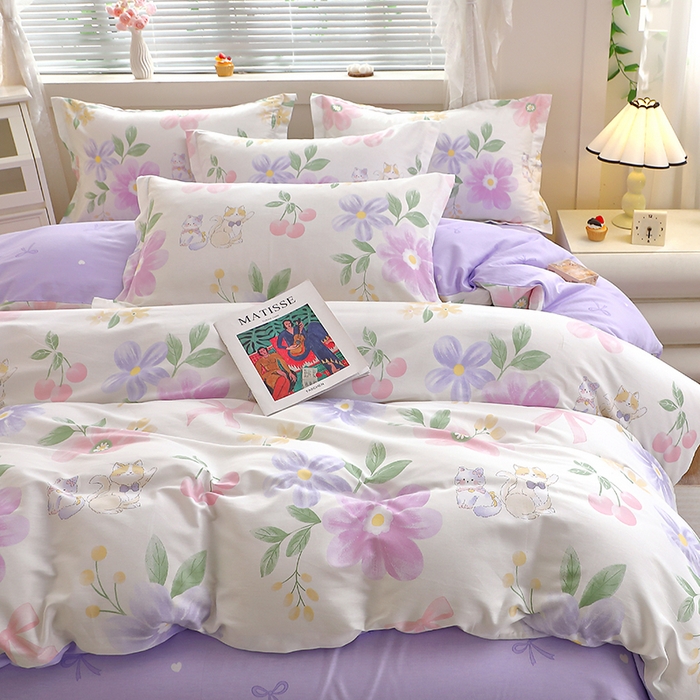 91家纺网 家纺一手货源 找家纺 牧笛缘家纺 2025新款全棉12868四件套 初醒半夏