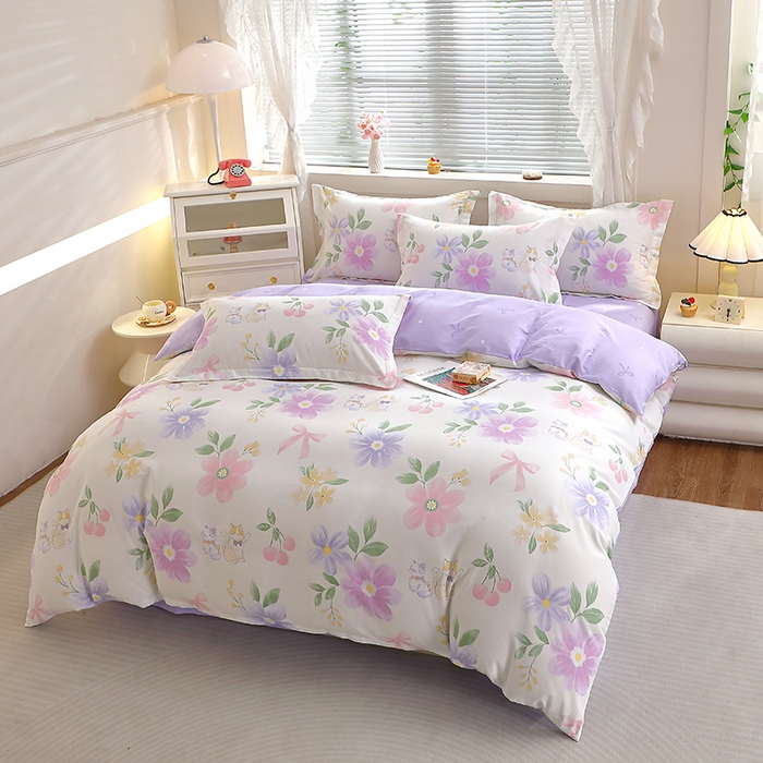 91家纺网 家纺一手货源 找家纺 牧笛缘家纺 2025新款全棉12868四件套 初醒半夏