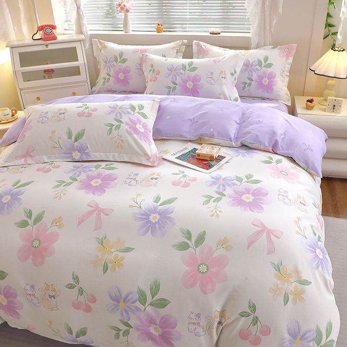 91家纺网 家纺一手货源 找家纺 牧笛缘家纺 2025新款全棉12868四件套 初醒半夏