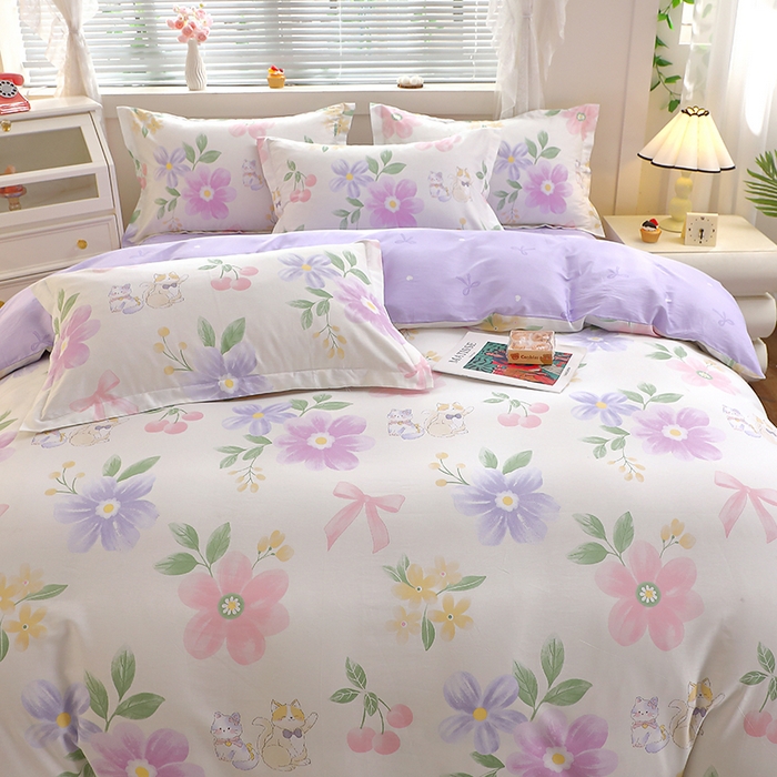 91家纺网 家纺一手货源 找家纺 牧笛缘家纺 2025新款全棉12868四件套 初醒半夏