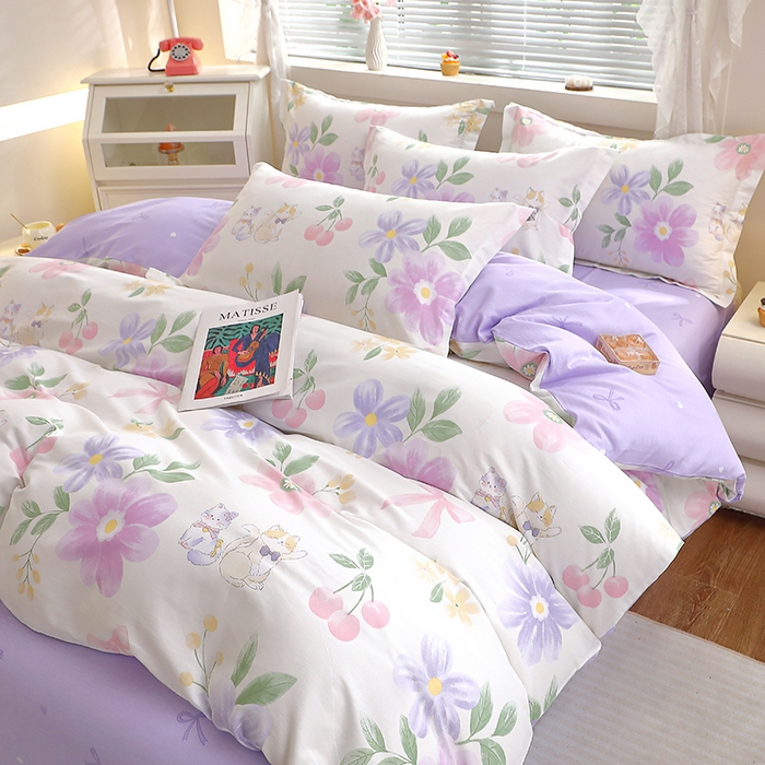 91家纺网 家纺一手货源 找家纺 牧笛缘家纺 2025新款全棉12868四件套 初醒半夏