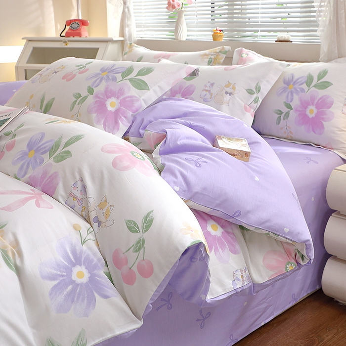 91家纺网 家纺一手货源 找家纺 牧笛缘家纺 2025新款全棉12868四件套 初醒半夏