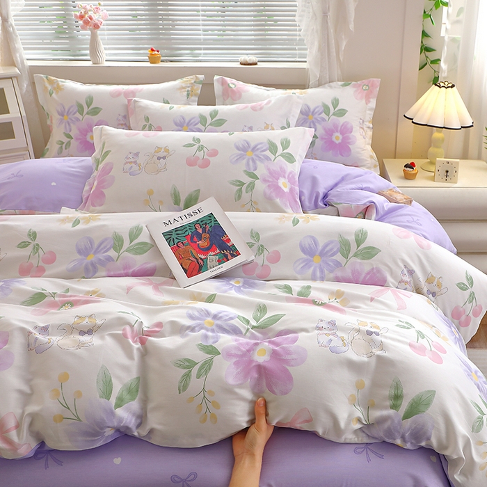 91家纺网 家纺一手货源 找家纺 牧笛缘家纺 2025新款全棉12868四件套 初醒半夏