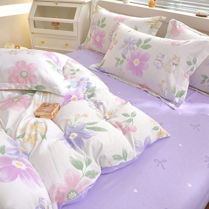 91家纺网 家纺一手货源 找家纺 牧笛缘家纺 2025新款全棉12868四件套 初醒半夏