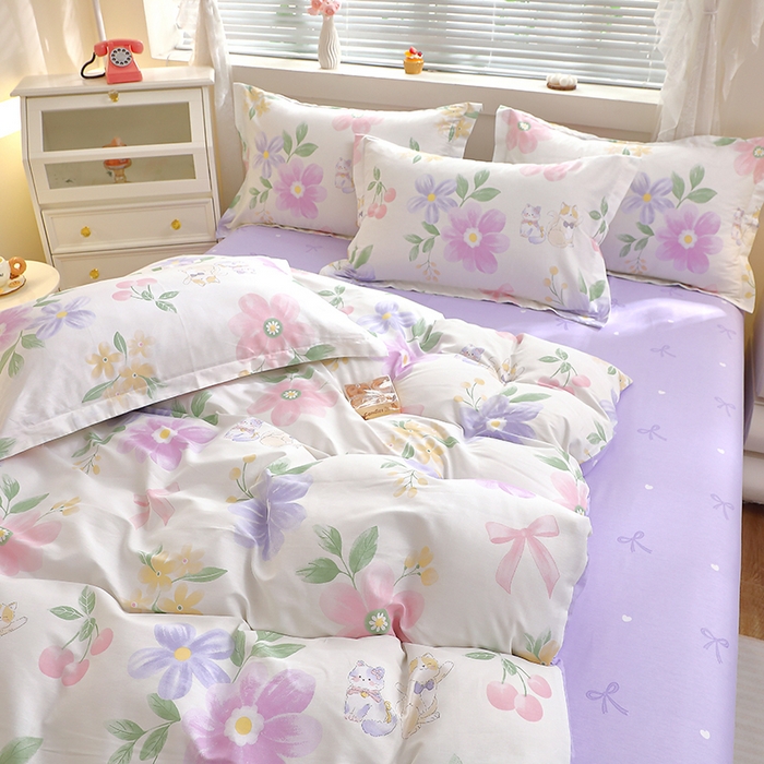 91家纺网 家纺一手货源 找家纺 牧笛缘家纺 2025新款全棉12868四件套 初醒半夏