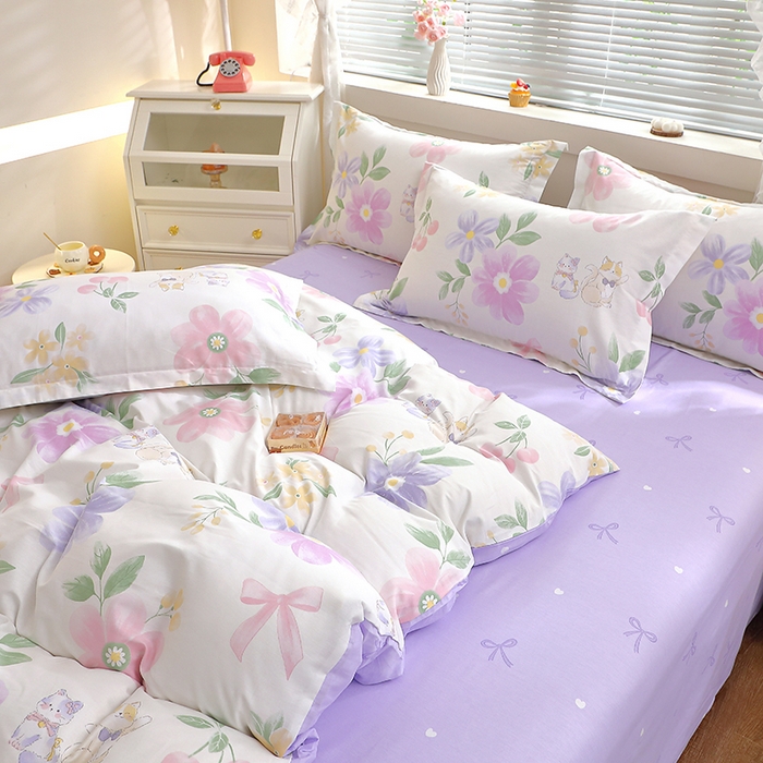 91家纺网 家纺一手货源 找家纺 牧笛缘家纺 2025新款全棉12868四件套 初醒半夏