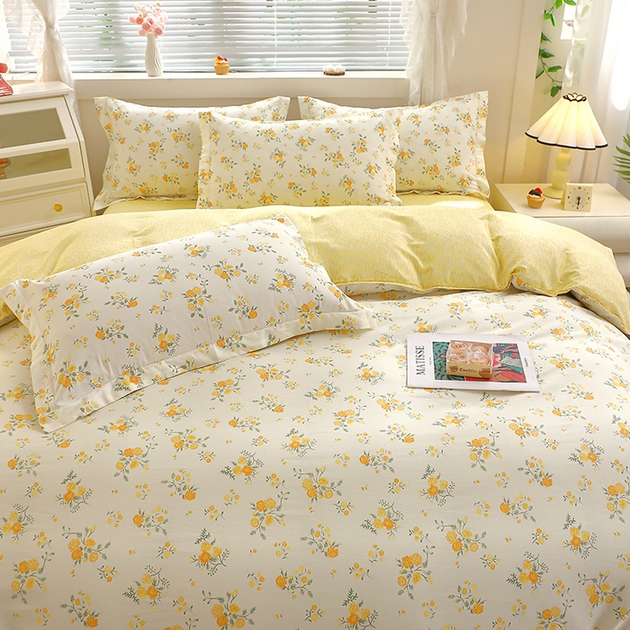 91家纺网 家纺一手货源 找家纺 牧笛缘家纺 2025新款全棉12868四件套 花间沐