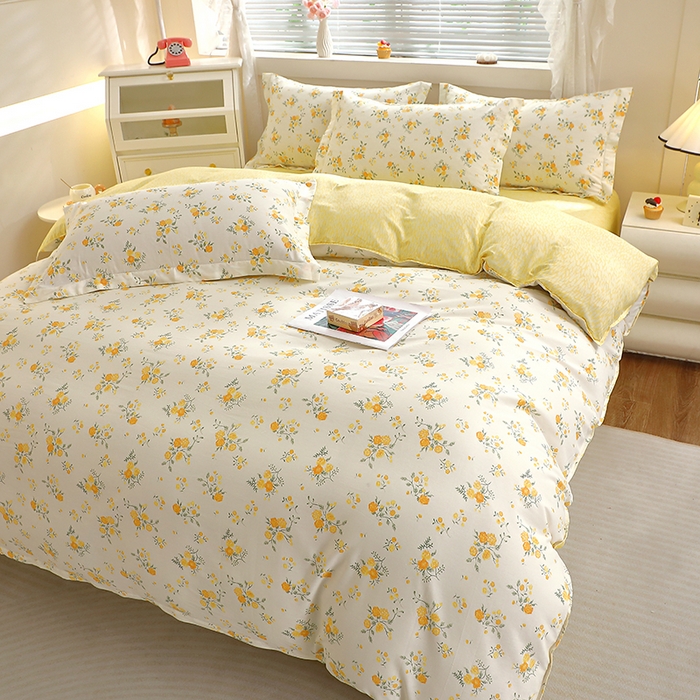 91家纺网 家纺一手货源 找家纺 牧笛缘家纺 2025新款全棉12868四件套 花间沐