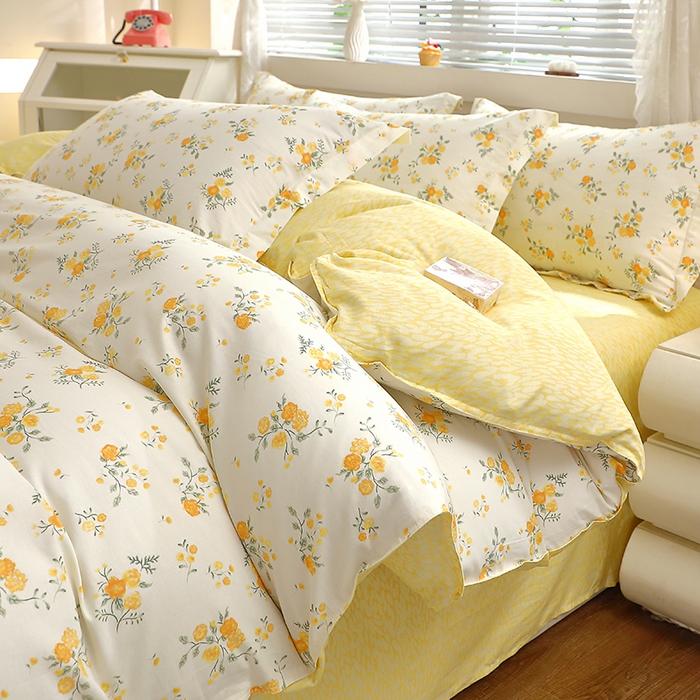 91家纺网 家纺一手货源 找家纺 牧笛缘家纺 2025新款全棉12868四件套 花间沐