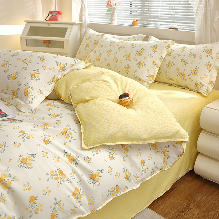 91家纺网 家纺一手货源 找家纺 牧笛缘家纺 2025新款全棉12868四件套 花间沐